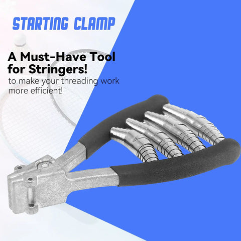 Starting Clamp For Tennis And Badminton Stringing With Four Springs Beefy Zinc Alloy Body And Spring Steel Clamp
