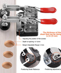 35mm Concealed Door Hinge Jig for Cabinets Pro Grade Aluminum Alloy Guide in use with measurements and adjustments visible