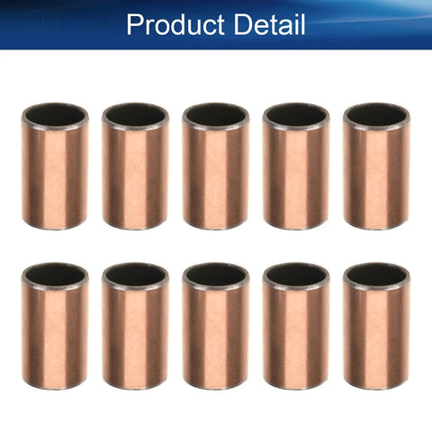 Rock Solid 10 Pcs Sleeve Bearings With Smooth Oilless Bushings And 10mm Bore 12mm OD 20mm Length displayed in a row.