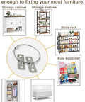 Heavy Duty Stainless Steel Anti Tip Furniture Anchors For Baby Proofing And Child Home Safety securely attaching furniture items.