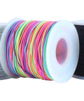 1.0mm Stretchy Beading Cord For Pony Beads Kandi Bracelets And DIY Jewelry Mixed Colors 50 Yards Per Spool Elastic String
