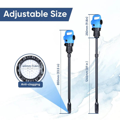 Heavy Duty Badass Electric Drum Pump For 55 Gallon Barrels with adjustable telescoping tube design and anti-clogging feature.