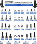 All In One Flange Bolt And Screw Kit With 3160 Pieces, Taiss Brand, hex socket and cap head screws assortment, toolbox not visible