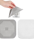 Two Pack Hair Drain Catchers For Bathroom Sinks And Showers, Reusable Hair Strainer Filters In Gray, Keeps Clogs Away
