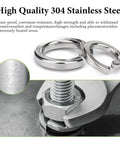 SAE Spring Lock Washers Assortment Kit 910 Pack With Nine Sizes In 304 Stainless Steel for screws and bolts close-up view.