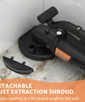 7 Inch Concrete Grinder Set With Extendable Rod, 3800W Floor Polisher With Dust Extraction Shroud in corner sanding