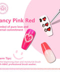 Solid Gel Nail Polish Kit With Ombre Colors 24 Color HEMA Free Soak Off Set featuring Fancy Pink Red nail art designs.