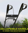 Corded Electric Garden Tiller And Cultivator with Steel Tines, 16 Inch Width and 13.5 Amp Motor, collapsible handle view