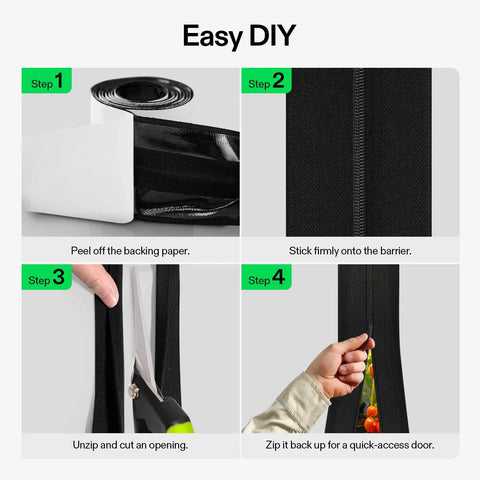 DIY guide for Pro Grade Heavy Duty Self Adhesive Zipper Door For Debris Barriers 3 Inch By 7 Foot Peel And Stick Double Sided Zipper