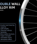 Close-up of 26 Inch Beefy Tricycle Rim For Adult Three Wheel Bike Replacement Double Wall Alloy Wheel With Silver Spokes