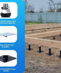 4 Pack Adjustable Floor Jack Posts No Sweat Heavy Duty Lift Supports 6 To 9 Inch Screw Jack For Crawlspace Deck Stair Leveling with durable bases