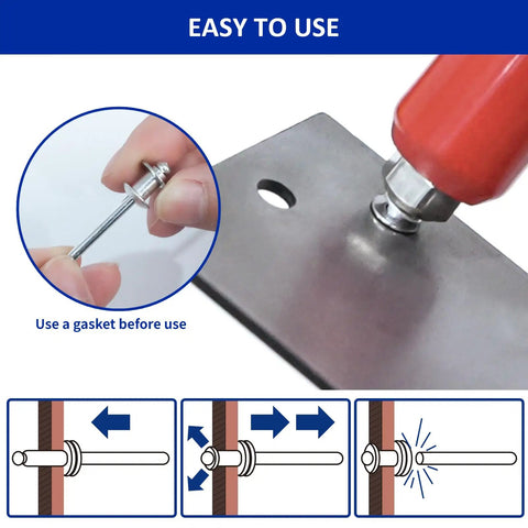 1699 Piece Aluminum Steel Pop Rivets And Washers Kit With Double Sided Storage Box 25 Sizes From 3/32 Inch To 1/4 Inch DIY Friendly
