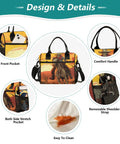 Insulated Lunch Cooler Tote Bag For Outdoor Picnics And Camping With Skeleton Cowboy Desert Theme Detachable Shoulder Strap