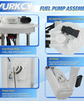 Electric Fuel Pump Module With Pressure Sensor For 2000 To 2005 Chevrolet Cavalier Classic Malibu Oldsmobile Alero Pontiac Grand Am Sunfire L4 2.2L 2.4L And V6 3.1L 3.4L Engines OE Replacement showing oil inlet pipe and float details.