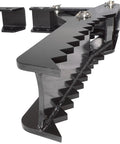 Close-up of a 36 Inch Weld On Backhoe Thumb Clamp With Five Eighths Inch Steel Plate, showing teeth and pin-on assembly.