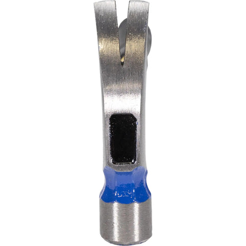Close-up of the claw end of Fiberglass Handle Framer Hammer 20 Oz Extra Heavy For Framing And Demo With Rust Resistant Powder Coat