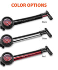 High Pressure Shock Pump With Gauge For Mountain Bikes 400 PSI Front Fork And Rear Shock Inflator, black, silver, red options
