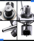 Close-up of High Pressure Fuel Pump For Ford Edge Escape Explorer Focus Turbo Fusion Taurus L4 2.0L Rover Lincoln 2.0L