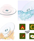 Heavy Duty Round Tempered Glass Turntable 24 To 33 Inch Lazy Susan For Kitchen Dining Tabletop 10mm Thick Explosion Proof showing features