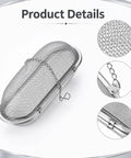 Upgraded 3 Pack Stainless Steel Ultrasonic Cleaner Baskets For Jewelry And Parts, rust proof mesh strainer with chain handle.
