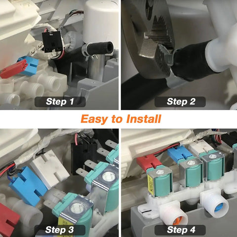 Installation steps for Water Inlet Valve DC97-15459H Go-To Replacement For Samsung Washers Four Solenoid Coils AP5621731
