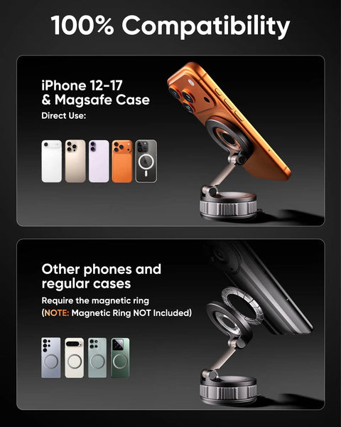 Dope Magnetic Car Phone Holder With 360 Degree Rotation And Ultra Strong Suction Mount for iPhone 12-17 Compatibility