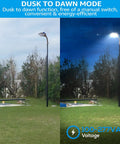 75W LED Barn Light Dusk To Dawn Outdoor Flood Light With Photocell, Mounting Arm Included showing day and night mode