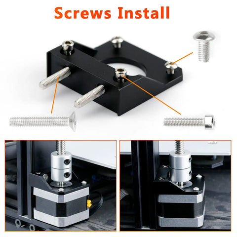 Beefed Up Metal Z Axis Stepper Motor Mount Bracket For 3D Printers With 2040 Aluminum Profiles Nema 17 Compatible V2 Pro CR 10 Series