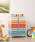 20-Drawer Rolling Storage Cart With Removable Drawers And Lockable Wheels, Multifunctional Mobile Craft Organizer in macaron color finish