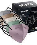 KN95 Face Masks Pack Of 60 Individually Wrapped 5 Ply Breathable Protective Masks With Dual Melt Blown Layers Comfortable Earloop Fit Morandi Multi Color Great For Daily Use High Filtration And All Day Protection