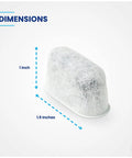 12 Pack Charcoal Coffee Filter Replacements For Cuisinart And Braun BrewSense Coffee Makers, shown with dimensions.