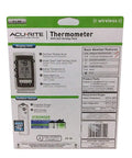 Back of packaging for Digital Indoor Outdoor Wireless Thermometer With Auto Self-Setting Clock And Daily High Low, Intelli-Time Calendar