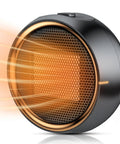 Portable 500W PTC Ceramic Space Heater for Indoor Use emitting warm air with sleek black design