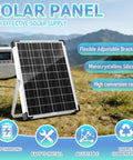 Monocrystalline 20W 12V/24V Solar Panel Kit with Trickle Charger, adjustable mount in outdoor setting, high conversion rate.