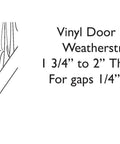 Vinyl Door Bottom Weatherstrip For Doors Between One And Two Inches Thick Four Foot Brown With Easy Install Built In Drip Cap Fits Gaps From Quarter Inch To Nine Sixteenths Inch Made In The United States drawing