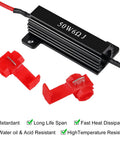 4 Pack 50W 6 Ohm LED Load Resistors For Turn Signals Stop Hyper Flash And Error Codes With Eight Quick Wire Connectors