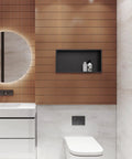 Bathroom with Stainless Steel Shower Niche for Bathroom Storage, Recessed, No Tiling Required, 24x12 Inches, Antique Copper Finish