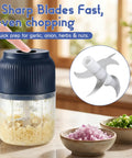 2026 New Electric Garlic Chopper Mini Food Processor Portable Cordless Vegetable Mincer Six Stainless Steel Blades with garlic prep.
