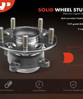 Rear Wheel Bearing And Hub Assembly 5 Lug Bolt On Fit For Honda Accord 2013 2014 2015 2018 2019 2020 2021 2022 2023 And Acura TLX 2015 2020 Premium Replacement With Easy Install And Long Lasting Durability, showing anti-corrosion coating and 5-lug design
