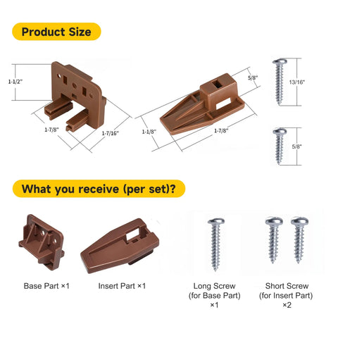 Straight Up Center Track Replacement Drawer Slides Fixed Heavy Duty And Solid As A Rock With Rite Trak I Compatible Reinforced Plastic Dresser Glides No Drama Smooth Glide Repair Kit 10 Sets product size and included parts