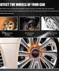 Killer Aluminum Wheel Center Hub Caps Set Of 4 Universal Fit For Any Ride Waterproof Rustproof automotive rim cover on a vehicle wheel.