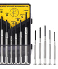 Six Piece Mini Precision Screwdriver Set With Flathead And Phillips Bits for watches, jewelry, eyeglasses, and electronics repairs