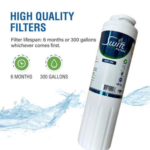 SGF M9 Replacement Water Filter For UKF8001 And EDR4RXD1 Systems, coconut carbon block, white 1 pack, 6 month lifespan