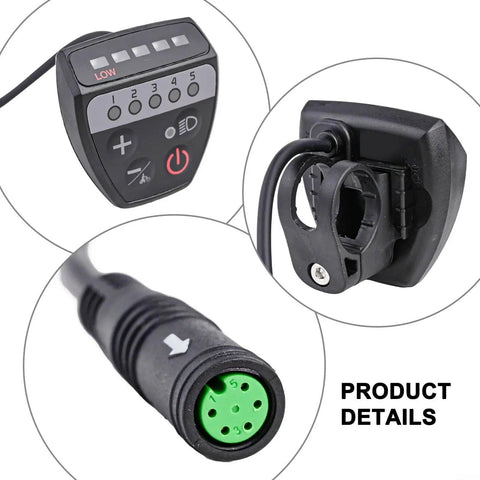Super Cool LED E Bike Display For Bafang Bbs01 Bbs02 M400 G320 Drives With Smart UART Protocol For Clear Dash Data And Auto Backlit Screen That Looks Awesome. Black ABS handlebar display with mount and connector