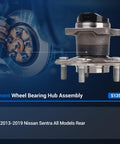 Rear Wheel Bearing Hub Assembly For Nissan Sentra 2013-2019 All Models 5-Lug With ABS Direct Fit Ride Ready Replacement 512530