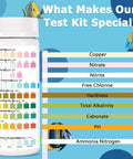 Legit 9 In 1 Aquarium Test Strips For Fish Tanks Testing Ammonia Ph Nitrate Chlorine Nitrite Hardness Alkalinity Copper, 150 pack.