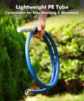 Adjustable Outdoor Misters for Patio 360 Degree Misting Cooling System with 8 Brass Nozzles, 6ft blue hose in hand