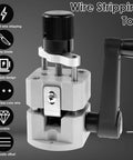 Hella Tough Manual Drill Powered Wire Stripper Machine For Copper Cable Recycling Portable Scrap Wire Peeler Fits 2 To 20 Mm Gauge close-up of wire stripping tool with sharp blade and durable design.