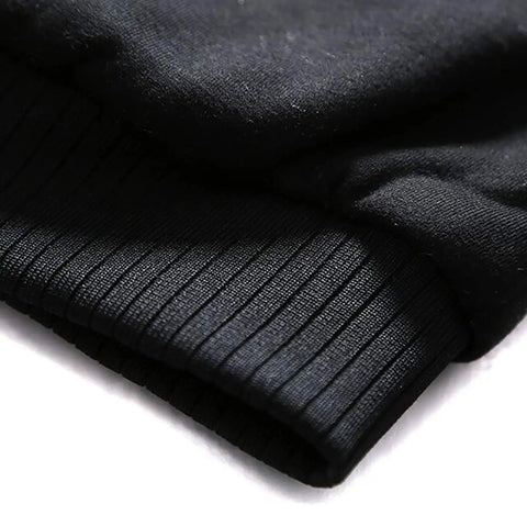 Close-up of cuff on Heavyweight Men's Fleece Hoodie Full Zip Sweatshirt With Warm Lining, Thick Winter Hoodie Jacket