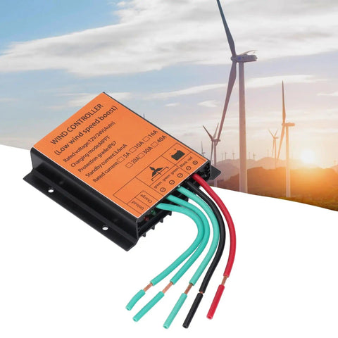 Top Notch MPPT PWM Wind Turbine Charge Controller 12V And 24V 300W To 1000W, 16A IP67 shown with wind turbines in the background